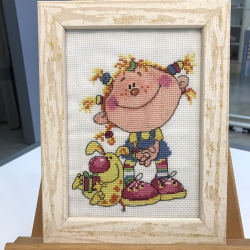 Quadro bambina con pupazzo - con,