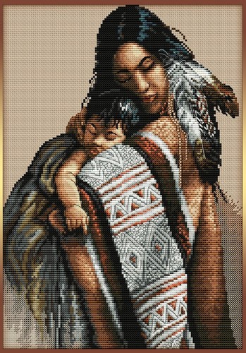 Schema punto croce indian - schema,